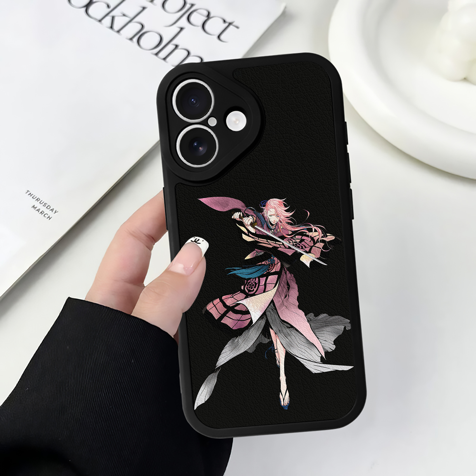 （画像用） 刀剣乱舞 Touken Ranbu 【iPhone 16シリーズ対応】シリコンスマホケース（レザー調） 材質：シリコン